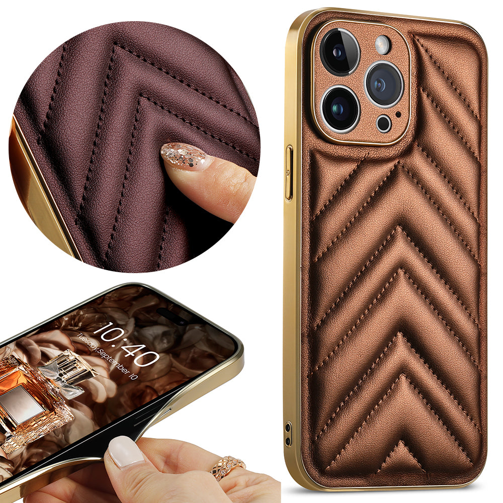 Shockproof Phone Cover For iPhone 14 Pro Max V-shape Grid Stitching Line Phone Case Shockproof Phone Cover For iPhone 14 Pro Max V-shape Grid Stitching Line Phone Case